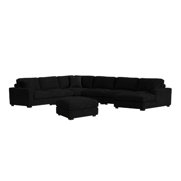 Arizona Black 7PC Sectional w/RAF Chaise