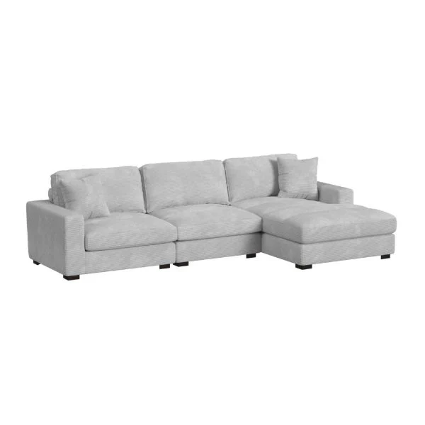Arizona Lt Gray Modular 3PC Sectional w/RAF Chaise