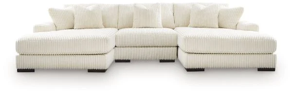 Lindyn White 3-Piece Sectional with Double Chaise