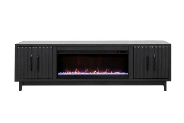 Radiance Black 92" Fireplace Console