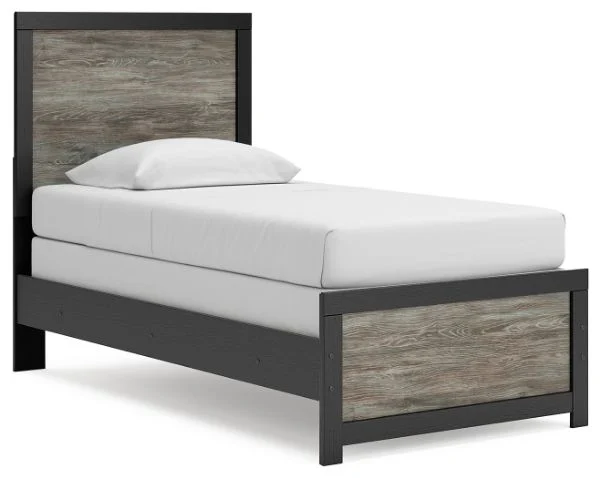 Broachmyn Black Twin Panel Bed