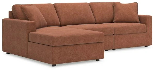 Modmax Orange 3-Piece Sectional with Chaise