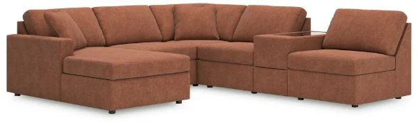 Modmax Orange 6-Piece Sectional with Chaise