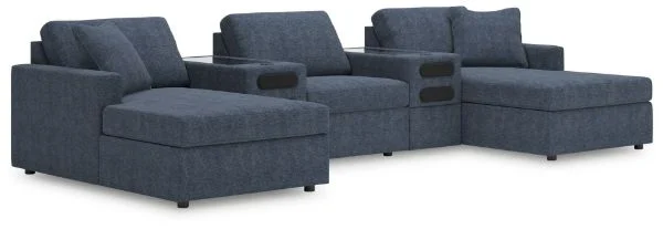 Modmax Blue 5PC Double Chaise with Audio Consoles