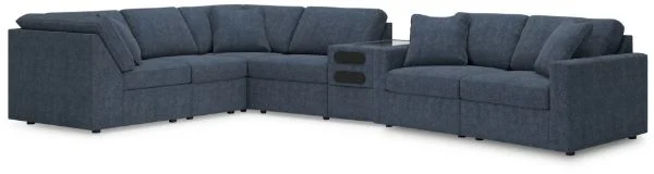Modmax Blue 7-Piece Sectional with Audio Console