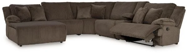 Top Tier Brown 6PC Reclining Sectional with Chaise