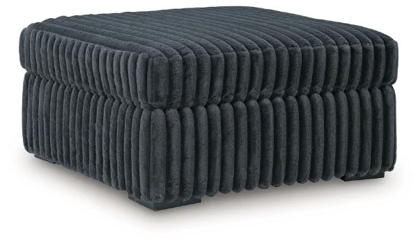 Midnight-Madness Gray Oversized Accent Ottoman