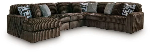 Midnight-Madness Brown 6PC Sectional with Chaise