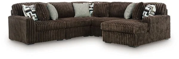 Midnight-Madness Brown 5PC Sectional with Chaise
