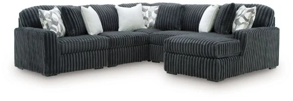 Midnight-Madness Gray 5PC Sectional with Chaise