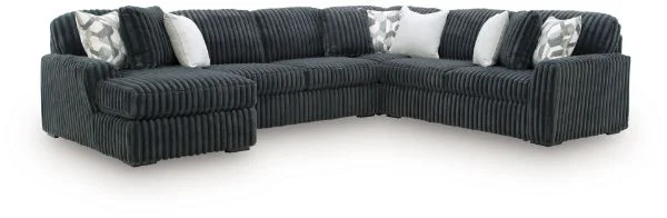 Midnight-Madness Gray 4PC Sectional with Chaise