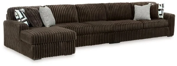 Midnight-Madness Brown 3PC Sectional with Chaise
