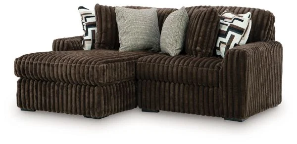 Midnight-Madness Brown 2PC Sectional with Chaise