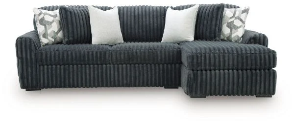 Midnight-Madness Gray 2PC Sectional Sofa Chaise