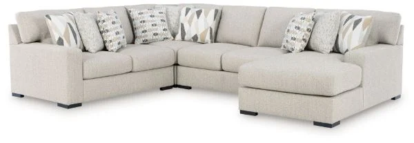 Laurelgrove Beige 4-Piece Sectional with Chaise