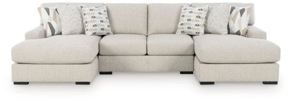 Laurelgrove Beige 3-Piece Double Chaise Sectional