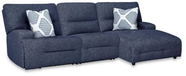 Acklen Place Blue 3-Piece Power Sectional