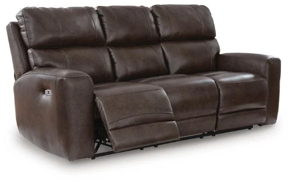 Crossplex Brown Power Reclining Sofa