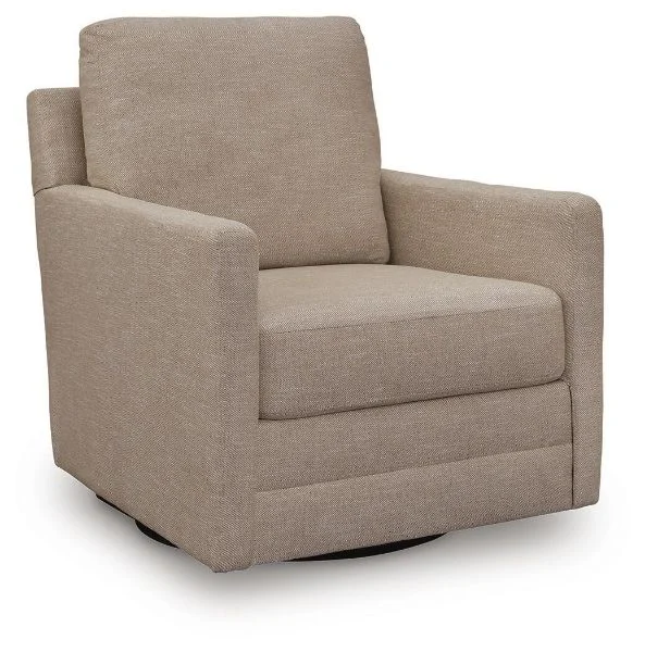 Freybourne Beige Nuvella Swivel Accent Chair