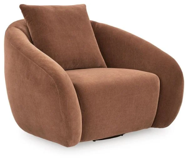 Yahya Orange Swivel Accent Chair