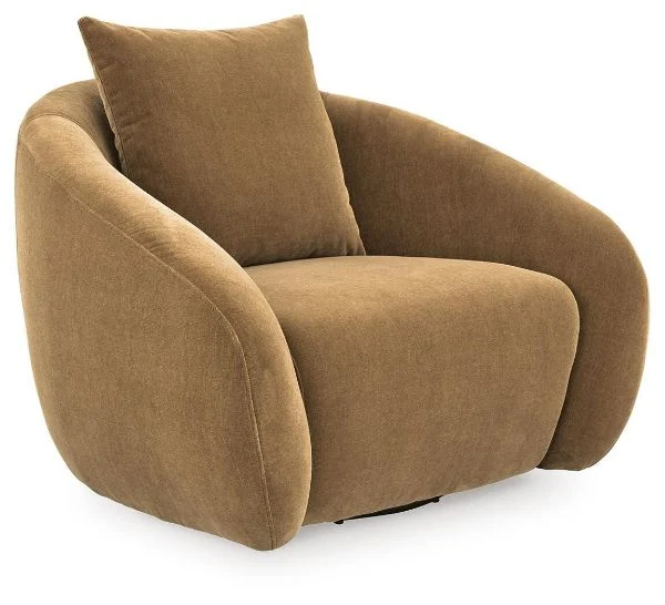 Yahya Brown Swivel Accent Chair
