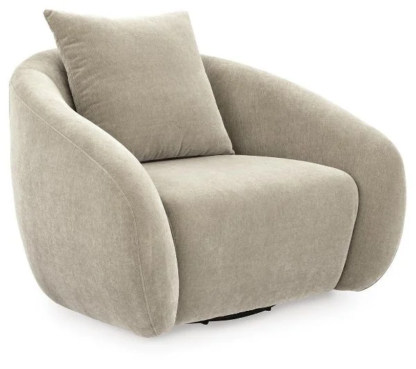 Yahya Beige Swivel Accent Chair