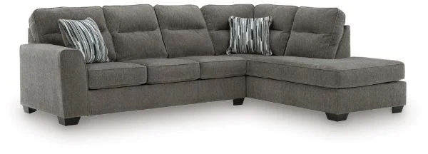 Olten Gray 2-Piece Sectional with Chaise
