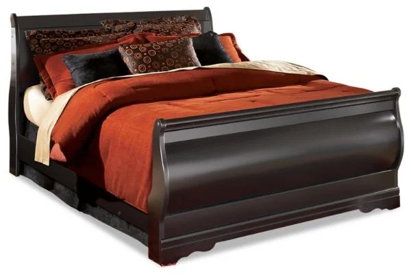 Huey Vineyard Black Queen Sleigh Bed