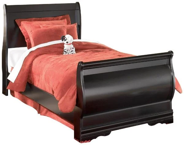 Huey Vineyard Black Twin Sleigh Bed