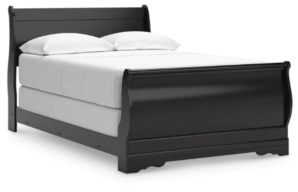 Huey Vineyard Black Full Sleigh Bed