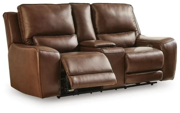 DeepWakes Brown Power Reclining Loveseat