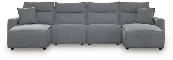 Modmax II Gray 4-Piece Power Reclining Sectional