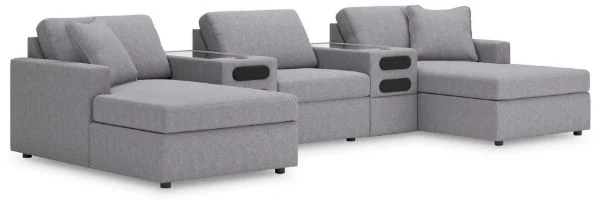 Modmax Gray 5-Piece Sectional and Audio Console
