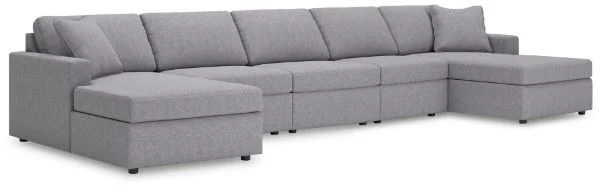Modmax Gray 5-Piece Double Chaise Sectional