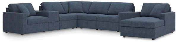 Modmax Blue 8-Piece Sectional with Chaise