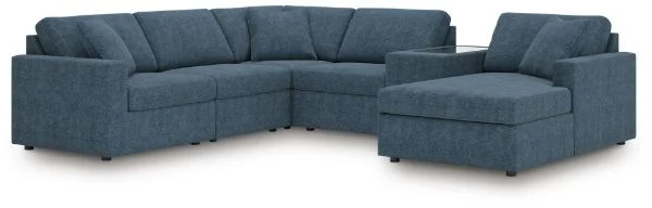 Modmax Blue 6-Piece Sectional with Chaise