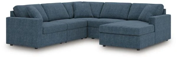 Modmax Blue 5-Piece Sectional with Chaise