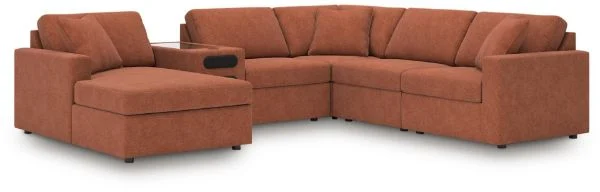 Modmax Orange 6PC Sectional with Audio System