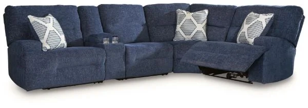Acklen Place Blue 5-Piece Power Sectional