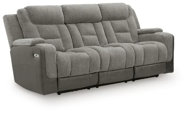 Mixed Motion Gray Power Reclining Sofa
