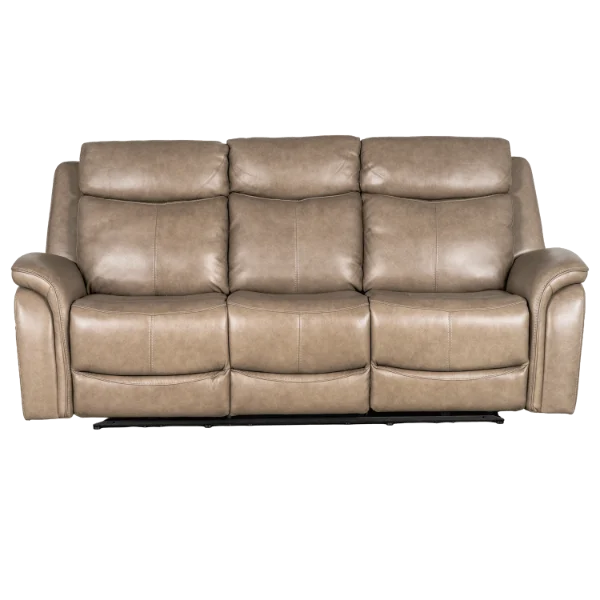 Grant Cobblestone Leather Power Recline Sofa
