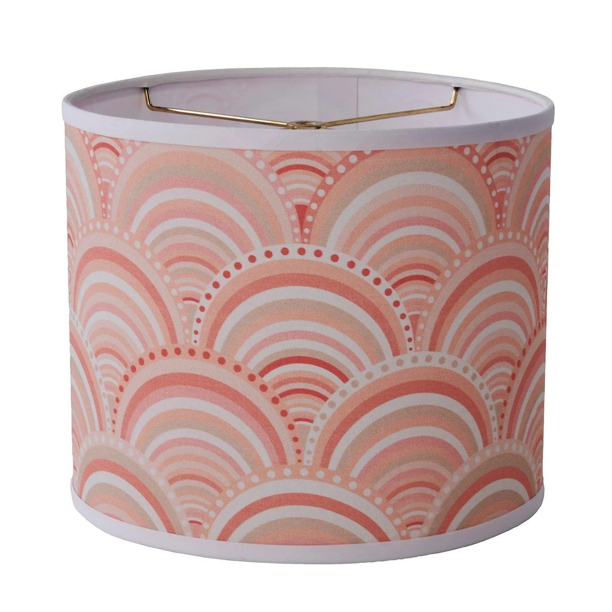 12" Peach Rainbow Drum Shade