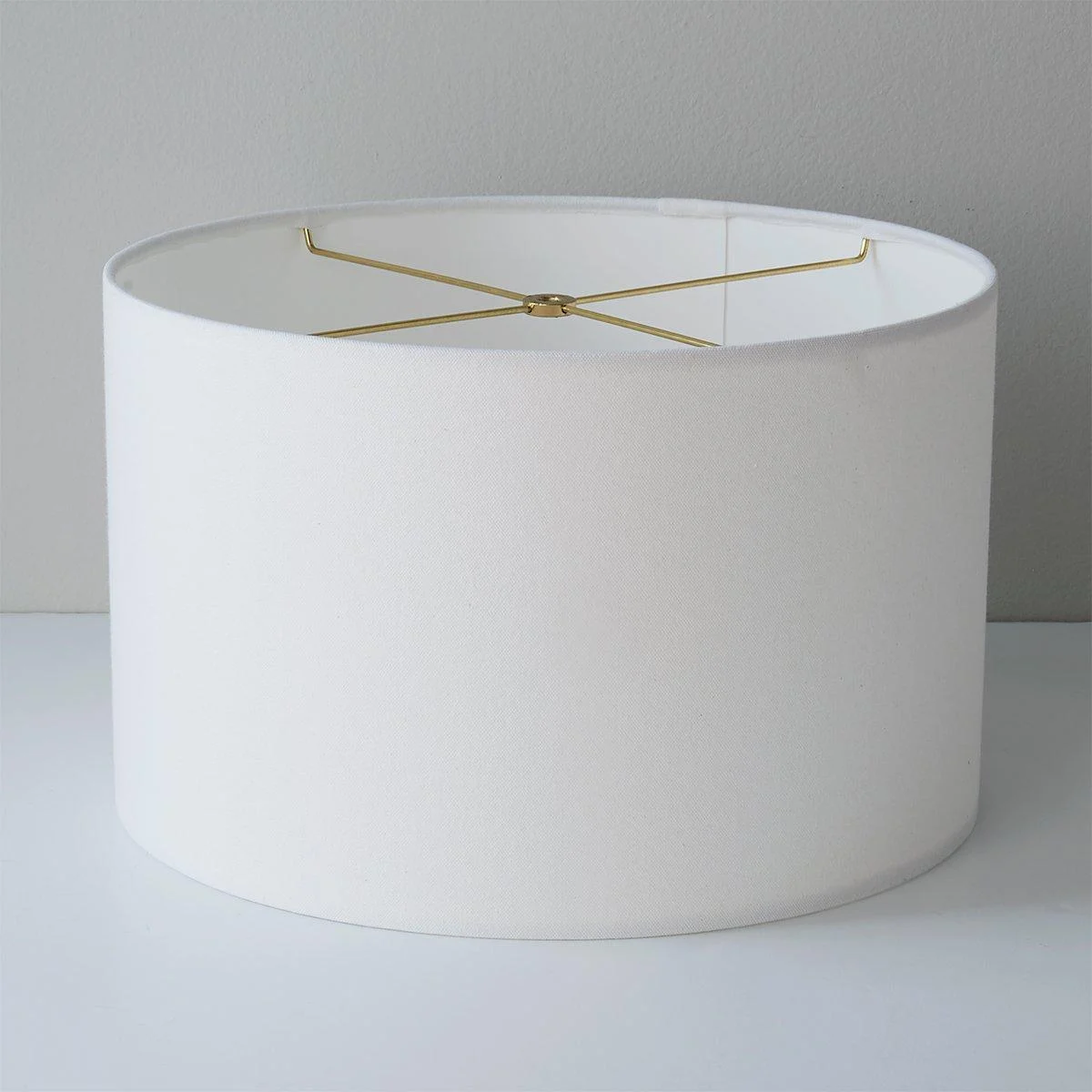 16" Wide White Cotton Duck Drum Shade
