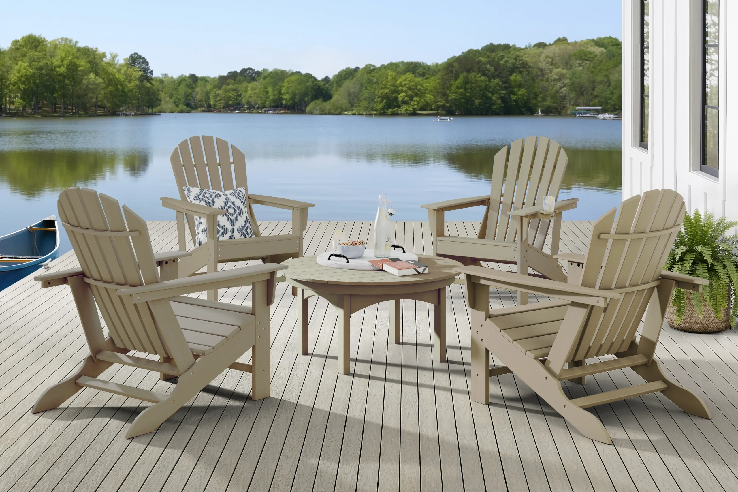 Addy Brown 5 Pc Round Outdoor Chat Seating Set