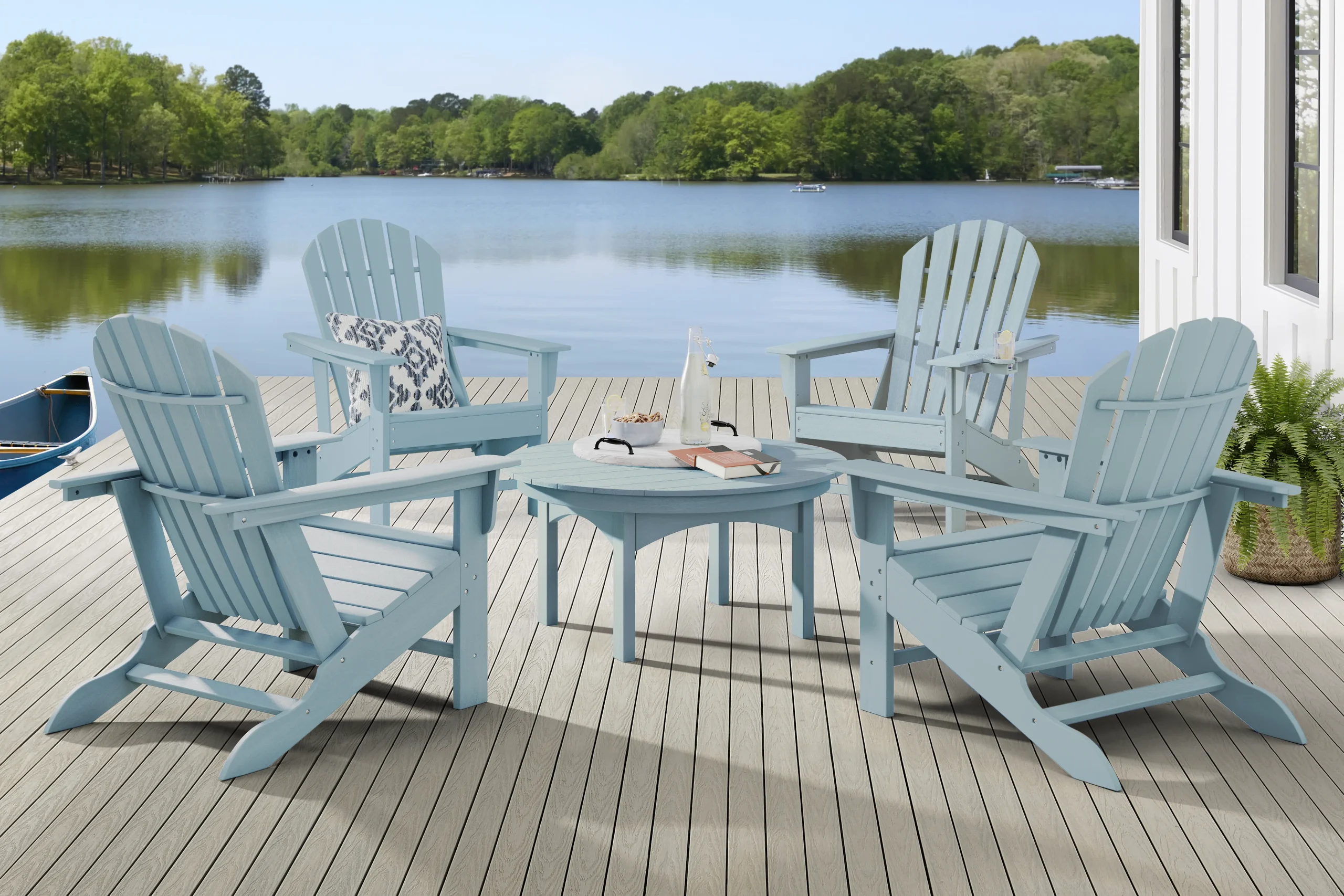 Addy Sky 5 Pc Round Outdoor Chat Seating Set