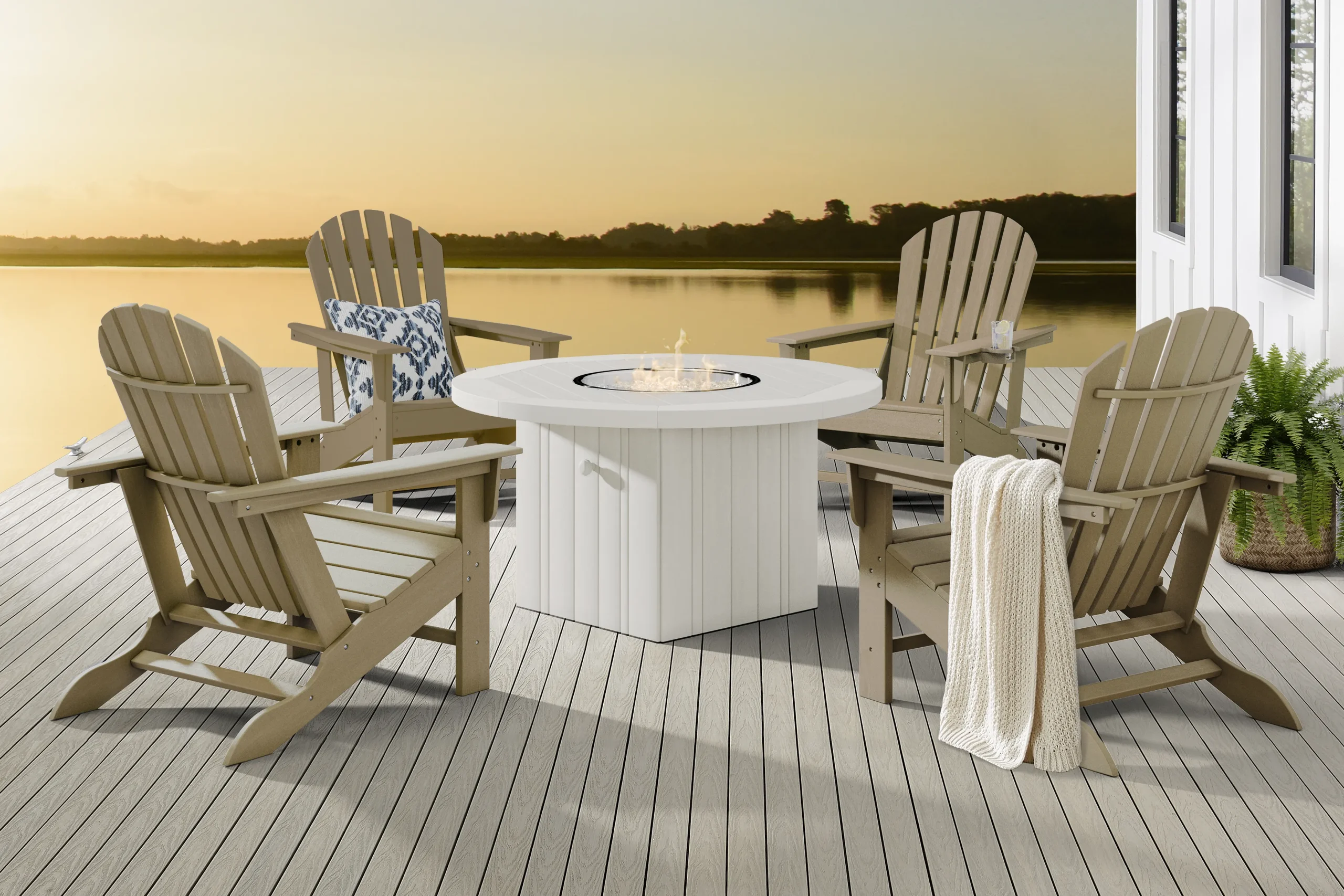 Addy Brown 5 Pc Outdoor Fire Pit Seating Set