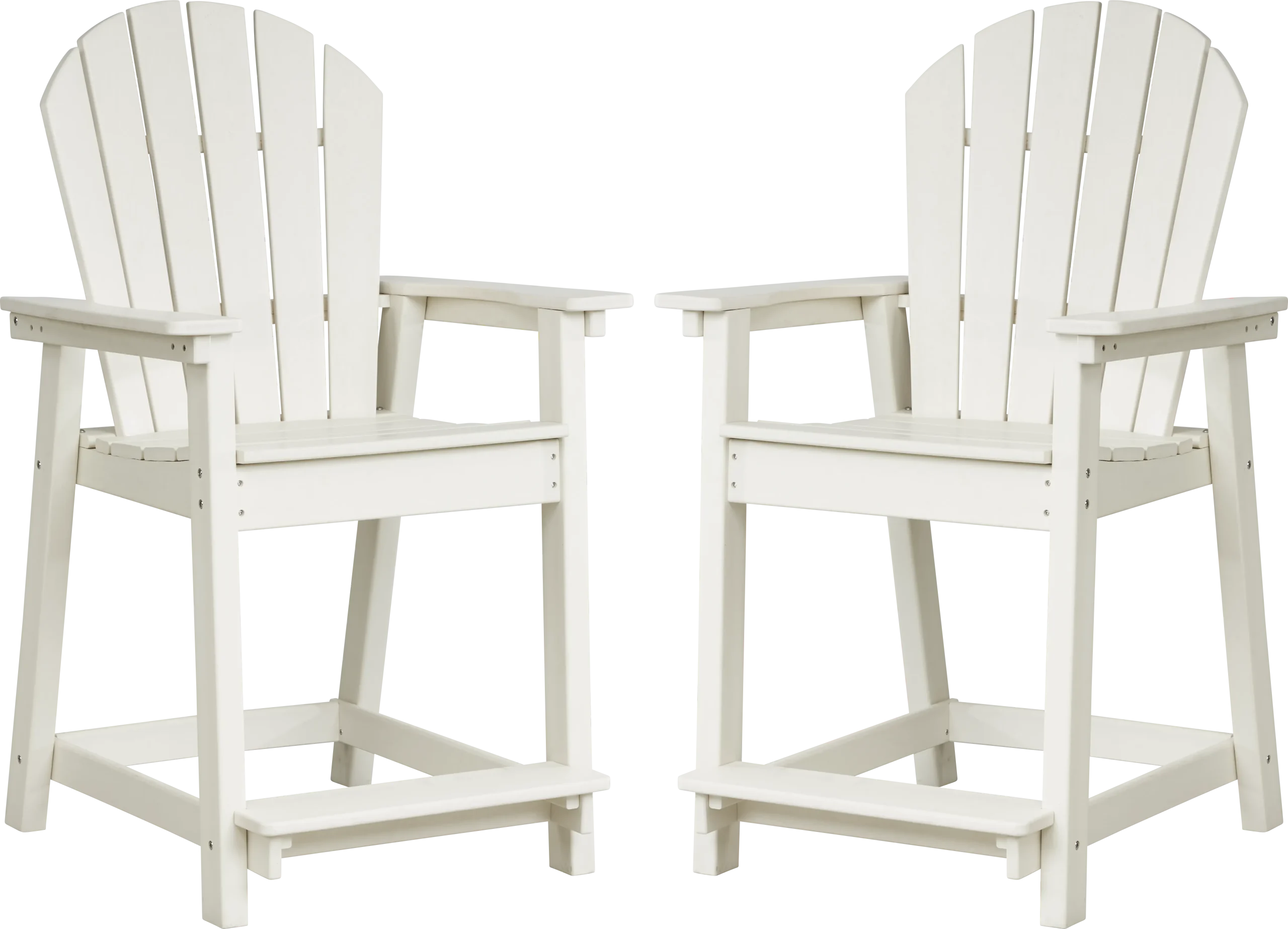 Addy White Outdoor Balcony Adirondack Stool, Set of 2
