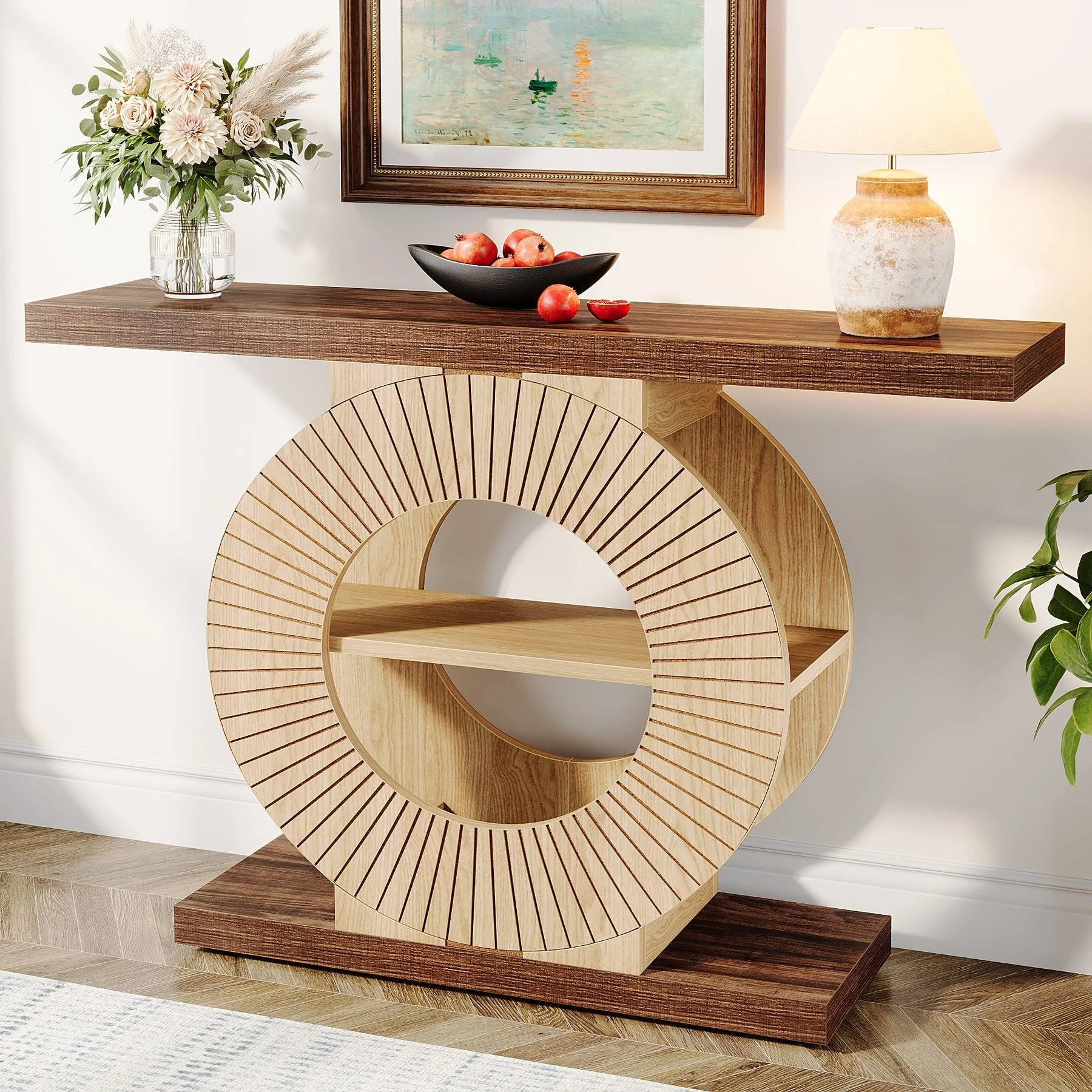 39.3" Console Table, Elegant Wood Sofa Table Hallway Table
