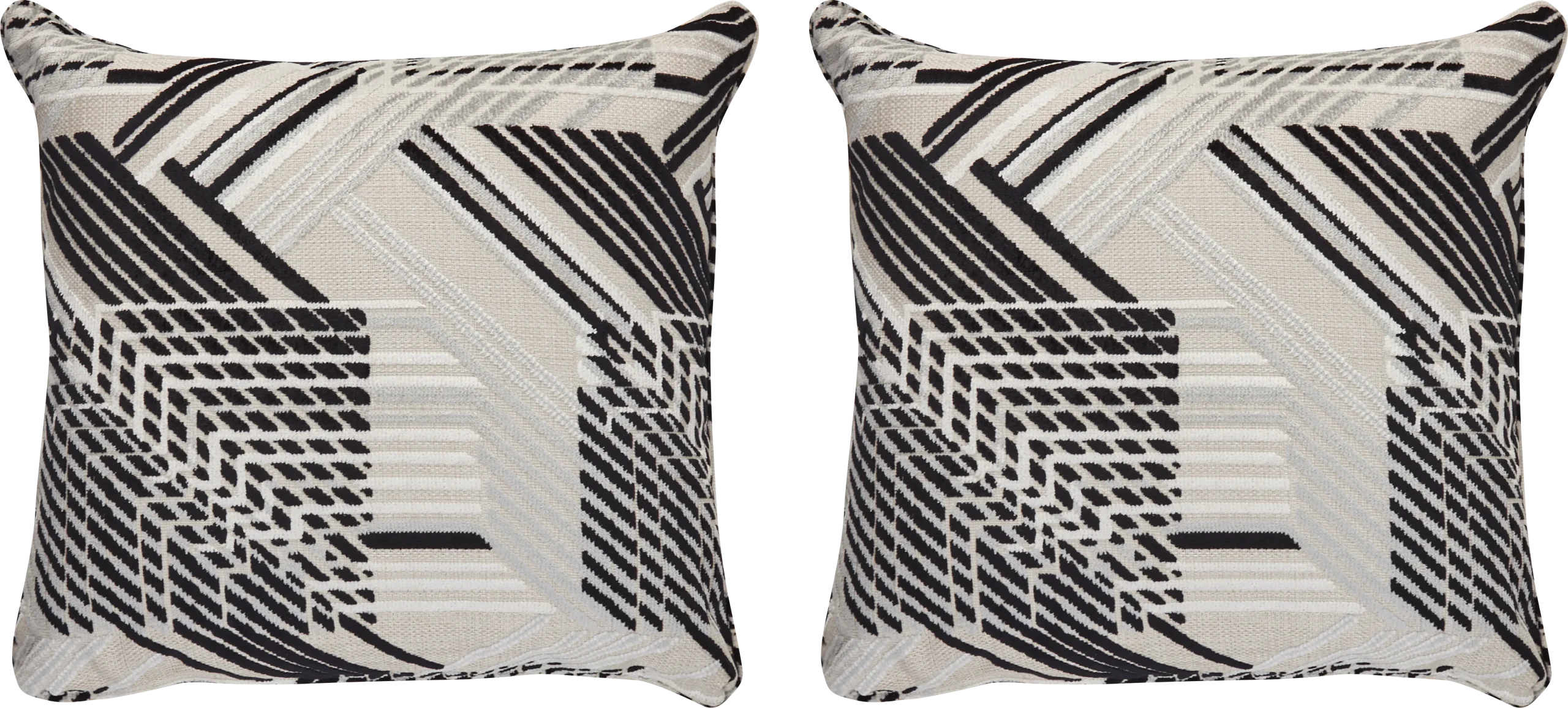 A-Maze Black Pillow, Set of Two