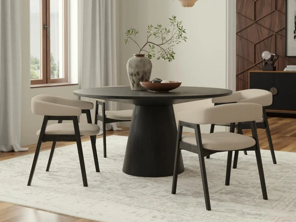 5-Pc Dining Set - Round Table & 4 Side Chairs